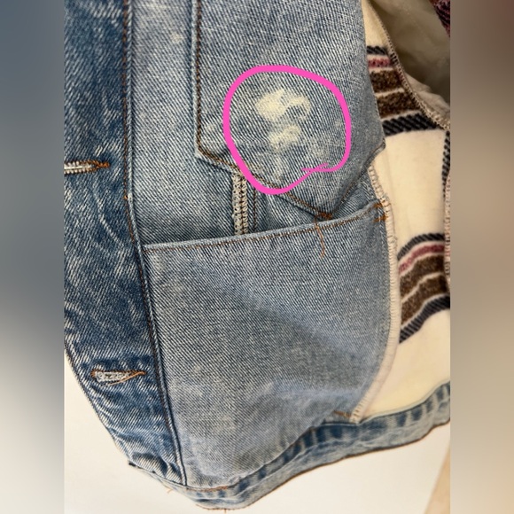 BLANKNYC Blank NYC Denim & Plaid Fleece / Flannel Hooded Jacket Size Large - Picture 10 of 12